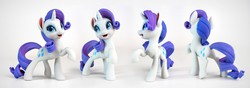 Size: 1280x451 | Tagged: safe, artist:timothyb, rarity, g4, 3d, 3d print, looking up, pose, raised hoof