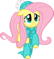 Size: 3715x4005 | Tagged: safe, artist:mick-o-maikeru, fluttershy, g4, clothes, female, scarf, simple background, solo, transparent background, vector