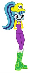 Size: 252x599 | Tagged: safe, sonata dusk, equestria girls, g4, my little pony equestria girls: rainbow rocks, clothes, cosplay, crossover, female, hat, nintendo, simple background, solo, super mario bros., vector, wario, wario's hat, white background