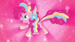 Size: 1280x720 | Tagged: safe, screencap, pinkie pie, g4, twilight's kingdom, female, rainbow power, rainbow power-ified, solo