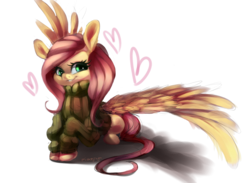 Size: 1280x939 | Tagged: safe, artist:carligercarl, fluttershy, g4, bottomless, clothes, female, partial nudity, solo, sweater, sweatershy