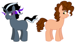 Size: 1752x1048 | Tagged: safe, artist:unoriginai, oc, oc only, unnamed oc, earth pony, pony, unicorn, blank flank, colt, female, filly, male, mare, offspring, parent:cheese sandwich, parent:king sombra, parent:pinkie pie, parent:trixie, parents:cheesepie, parents:trixbra, stallion, teenager