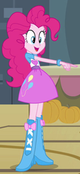 Size: 200x432 | Tagged: safe, screencap, pinkie pie, equestria girls, g4, female, open mouth, outfit catalog, pointing, solo