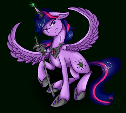 Size: 1668x1500 | Tagged: safe, artist:downpourpony, twilight sparkle, alicorn, pony, g4, female, mare, solo, twilight scepter, twilight sparkle (alicorn), tyrant sparkle