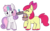 Size: 758x476 | Tagged: safe, artist:lulubell, apple bloom, sweetie belle, earth pony, pony, unicorn, g4, duo, duo female, female, filly, foal, hanukkah, judaism, latkes, simple background, transparent background, zap apple jam