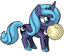 Size: 360x270 | Tagged: safe, artist:lumineko, princess luna, alicorn, pony, animated, chewing, cute, daaaaaaaaaaaw, edible heavenly object, female, filly, horses doing horse things, lunabetes, mare, moon, munching, nibbling, nom, s1 luna, simple background, smiling, solo, tangible heavenly object, transparent background, vibrating, woona