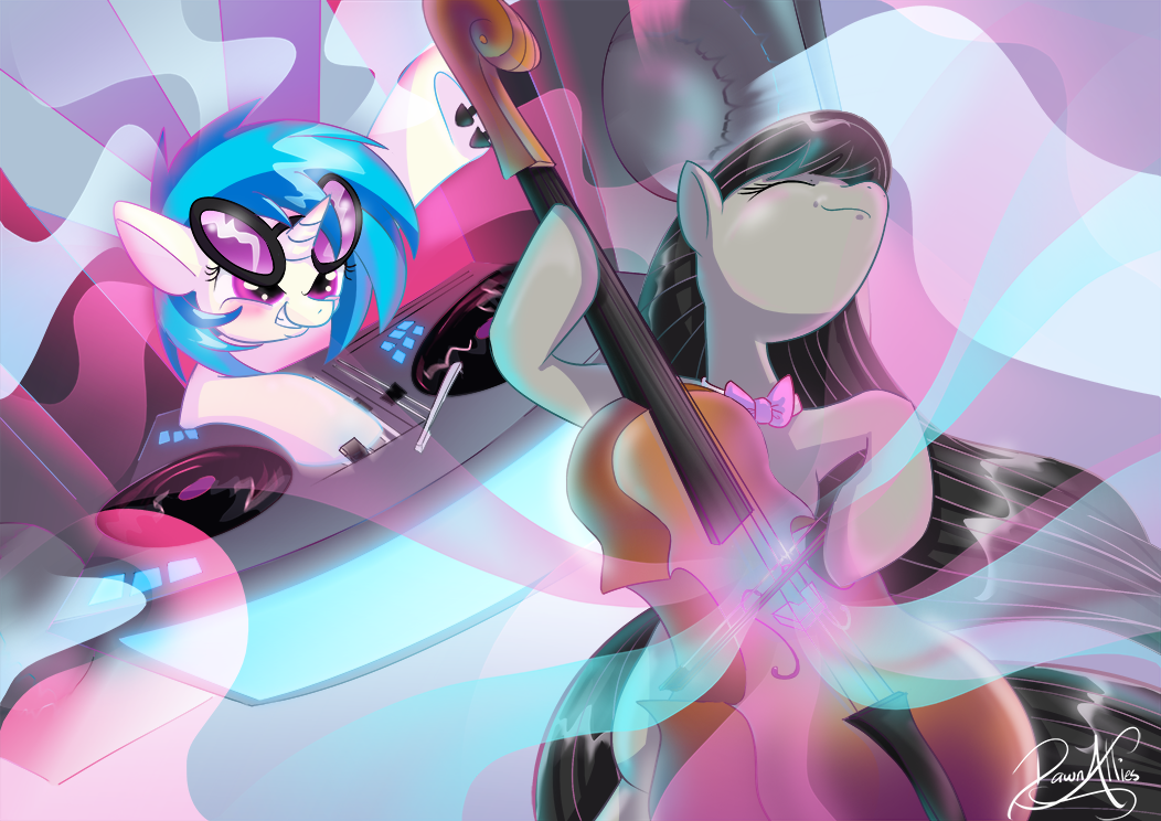 Scratching melody. DJ pon3 и Октавия. Диджей Пон 3 и Октавия. DJ pon3 x Octavia. Октавия МЛП 3d.