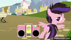 Size: 320x180 | Tagged: safe, artist:jakeneutron, oc, oc only, oc:stormi minaj, pegasus, pony, g4, animated, butt, butt shake, colt, dancing, flank spin, grin, looking at you, male, plot, show accurate, solo, spread wings, suggestive source, tail twirl, twerking, vulgar source