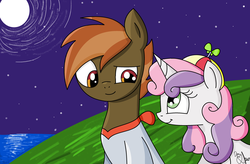 Size: 3344x2200 | Tagged: safe, artist:raquelyl, button mash, sweetie belle, g4, colt, female, filly, high res, male, minecraft, ship:sweetiemash, shipping, straight