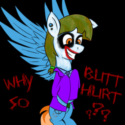 Size: 5000x5000 | Tagged: safe, artist:quinlinn, oc, oc only, pony, absurd resolution, butthurt, parody, solo, the dark knight, the joker, why so serious?