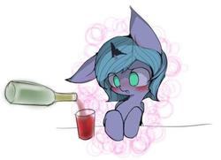 Size: 596x431 | Tagged: safe, artist:skippy_the_moon, princess luna, g4, female, pixiv, solo, wine