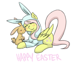 Size: 2000x1621 | Tagged: safe, artist:doomcakes, fluttershy, rabbit, g4, easter, rabbit hoodie