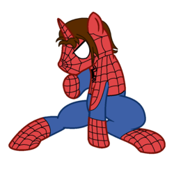 Size: 900x900 | Tagged: safe, artist:peternators, pony, crossover, male, peter parker, ponified, solo, spider-man