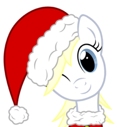 Size: 825x891 | Tagged: safe, artist:anonymous, artist:leadhooves, artist:mamandil, edit, oc, oc only, oc:aryanne, christmas, christmas ponies, clothes, female, happy, hat, santa hat, simple background, smiling, snow, solo, transparent background, vector, white, wink