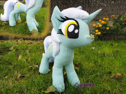 Size: 1024x768 | Tagged: safe, artist:vanjirra, lyra heartstrings, g4, irl, outdoors, photo, plushie, solo