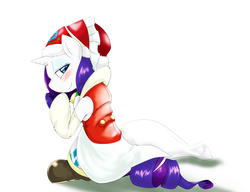 Size: 1300x1000 | Tagged: safe, artist:ushiro no kukan, rarity, g4, alternate design, clothes, female, pixiv, santa costume, solo