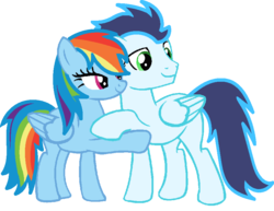 Size: 864x666 | Tagged: safe, artist:wolfiejay, rainbow dash, soarin', g4, blank flank, female, male, ship:soarindash, shipping, simple background, straight, transparent background