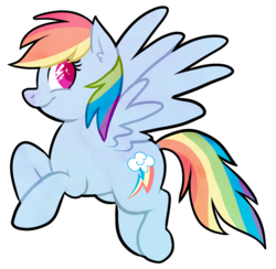 Size: 1219x1188 | Tagged: safe, artist:voraire, rainbow dash, pegasus, pony, g4, female, pastel, simple background, smiling, solo, spread wings, transparent background, wingding eyes