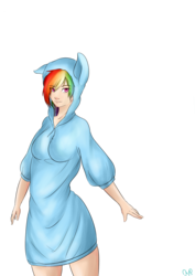 Size: 2893x4092 | Tagged: safe, artist:mezy-peach, rainbow dash, human, g4, female, high res, humanized, simple background, solo, transparent background