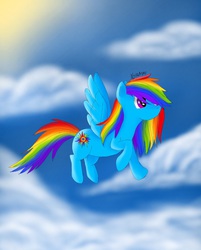 Size: 967x1200 | Tagged: safe, artist:novaangell, oc, oc only, oc:rainbowbeam, pony, mary sue, rainbow hair, sibling, solo