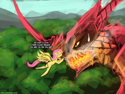 Size: 960x720 | Tagged: safe, artist:lumineko, fluttershy, dragon, g4, 30 minute art challenge, confused, sweatdrop