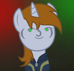 Size: 914x874 | Tagged: artist needed, safe, oc, oc only, oc:littlepip, pony, unicorn, fallout equestria, clothes, fanfic, fanfic art, female, jumpsuit, le lenny face, mare, show accurate, simple background, solo, vault suit