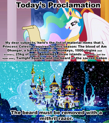 Size: 1021x1149 | Tagged: safe, princess celestia, g4, celestia's proclamation, christmas, exploitable meme, meme