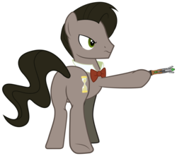 Size: 4368x3860 | Tagged: safe, artist:light262, doctor whooves, time turner, earth pony, pony, g4, butt, doctor who, eleventh doctor, hoof hold, matt smith, plot, ponified, simple background, solo, sonic screwdriver, the doctor, transparent background, vector