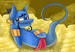 Size: 2500x1721 | Tagged: safe, artist:neoncel, genie, genie pony, pony, aladdin, ponified, solo