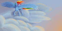 Size: 2500x1272 | Tagged: safe, artist:glacialfalls, rainbow dash, pony, g4, female, solo