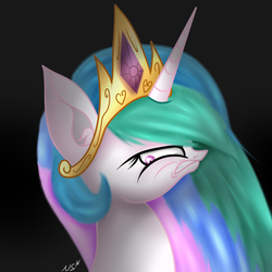 Size: 1500x1500 | Tagged: safe, artist:novaspark, princess celestia, pony, g4, angry, female, solo