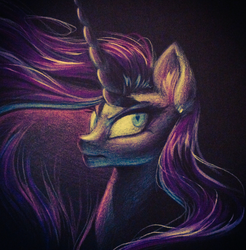 Size: 2079x2117 | Tagged: safe, artist:katputze, nightmare rarity, g4, female, high res, portrait, solo, traditional art