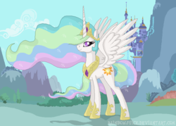 Size: 735x526 | Tagged: safe, artist:rainbowjuice, princess celestia, g4, female, solo