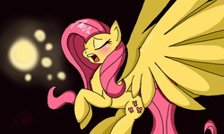 Size: 800x480 | Tagged: safe, artist:kshame, fluttershy, g4, female, singing, solo