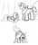 Size: 1044x1240 | Tagged: safe, artist:marindashy, big macintosh, fluttershy, earth pony, pony, g4, alternate hairstyle, male, monochrome, ship:fluttermac, shipping, shy, sideburns, sketch, stallion, straight