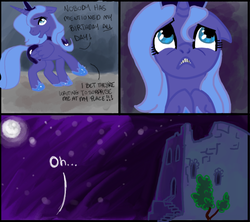 Size: 696x619 | Tagged: safe, artist:xanthestar, princess luna, g4, comic, female, ruins, s1 luna, solo