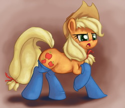 Size: 1685x1460 | Tagged: safe, artist:impcjcaesar, applejack, g4, blushing, clothes, female, socks, solo