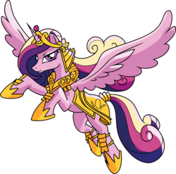 Size: 3036x3000 | Tagged: safe, artist:mythilas, princess cadance, alicorn, pony, g4, armor, bedroom eyes, concave belly, female, flying, high res, looking at you, mare, simple background, slender, smiling, smirk, solo, spread wings, thin, transparent background, vector