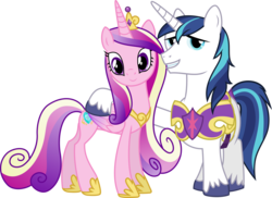 Size: 8260x6000 | Tagged: safe, artist:gamemasterluna, princess cadance, shining armor, alicorn, pony, unicorn, g4, .svg available, absurd resolution, female, grin, horn, hug, looking at you, male, mare, simple background, smiling, stallion, transparent background, vector
