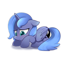 Size: 1000x800 | Tagged: safe, artist:sion-ara, princess luna, g4, crying, female, filly, solo, woona