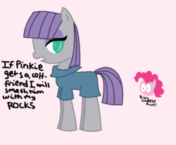 Size: 528x438 | Tagged: safe, artist:stmntm, maud pie, pinkie pie, g4, female, male, overprotective, ship:cheesepie, shipping, straight