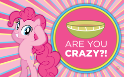 Size: 2560x1600 | Tagged: safe, artist:j-brony, artist:steffyo1992, edit, pinkie pie, earth pony, pony, g4, bowl, female, mare, oatmeal, oatmeal are you crazy, quote, solo, sunburst background, upright, vector, wallpaper, wallpaper edit