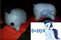 Size: 600x400 | Tagged: safe, artist:legenddestroye, soarin', g4, customized toy, irl, photo, plushie, ponyloaf