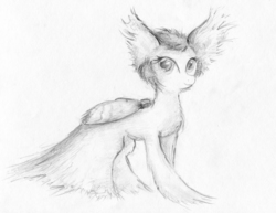 Size: 2725x2109 | Tagged: safe, artist:gezawatt, mothpony, original species, high res, monochrome, traditional art