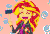 Size: 352x240 | Tagged: safe, artist:toonalexsora007, sunset shimmer, equestria girls, g4, :d, animated, bleach (manga), blushing, eyes closed, female, hammer, inoue orihime, leek spin, open mouth, parody, pixel art, sledgehammer, smiling, solo