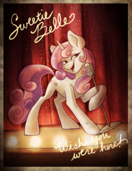Size: 2151x2788 | Tagged: safe, artist:pixel-prism, sweetie belle, g4, female, high res, microphone, older, singing, solo