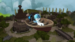 Size: 1240x698 | Tagged: safe, artist:epickitty54, sonata dusk, g4, 3d, boat, funny, ponyville, source filmmaker