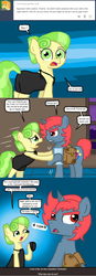 Size: 497x1422 | Tagged: safe, artist:ficficponyfic, chickadee, ms. peachbottom, oc, oc:quasar, g4, alternate hairstyle