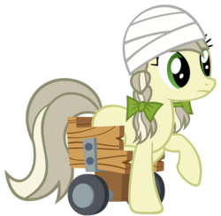Size: 7900x7700 | Tagged: safe, artist:sofunnyguy, jinx, earth pony, pony, g4, absurd resolution, bandage, bow, disabled, female, hair bow, pigtails, raised hoof, simple background, solo, transparent background, vector