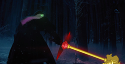 Size: 738x382 | Tagged: safe, king sombra, g4, colored horn, crossguard lightsaber, curved horn, disembodied horn, exploitable meme, horn, kylo ren, lightsaber, meme, sombra's horn, star wars, star wars: the force awakens, twilight scepter